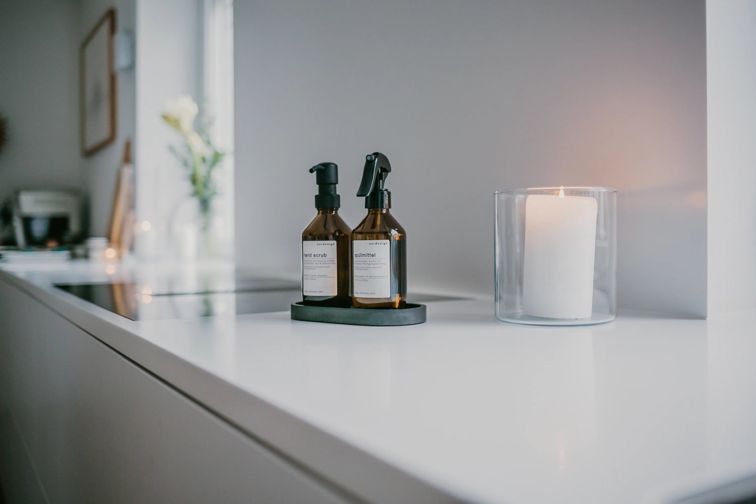 Concrete decorative tray Deep Black 18x9.5x1.7cm