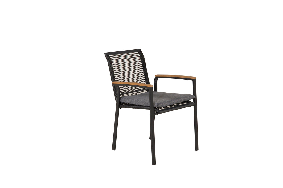 Dallas Gartenstuhl in Schwarz präsentiert im Onlineshop von KAQTU Design AG. Gartenstuhl mit Armlehnen ist von Venture Home