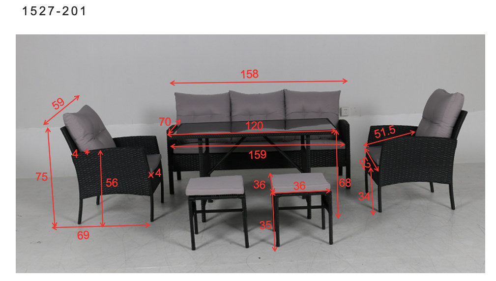 Knock Sofa Outdoorset 120cm in Schwarz / Grau präsentiert im Onlineshop von KAQTU Design AG. Loungeset ist von Venture Home