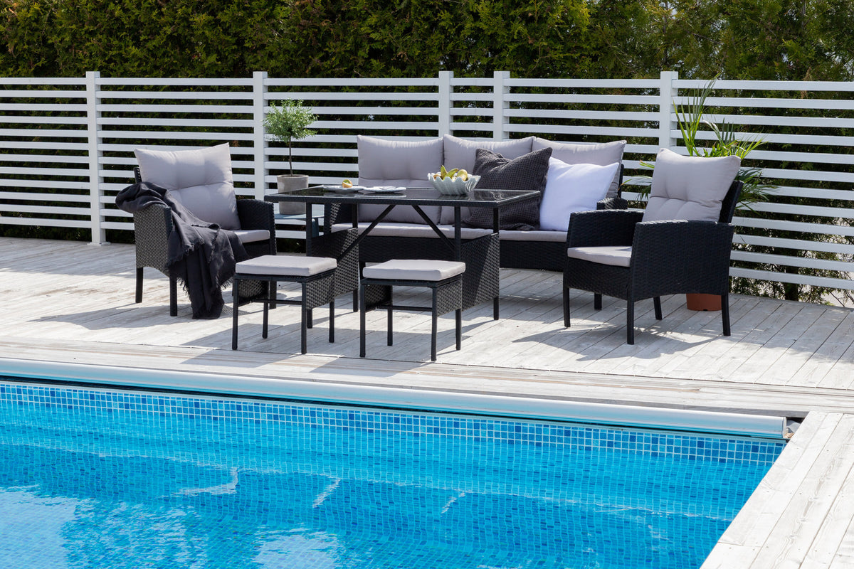 Knock Sofa Outdoorset 120cm in Schwarz / Grau präsentiert im Onlineshop von KAQTU Design AG. Loungeset ist von Venture Home