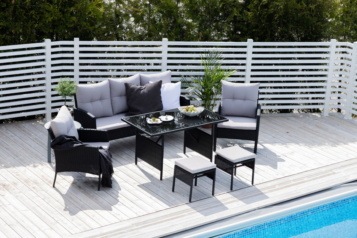 Knock Sofa Outdoorset 120cm in Schwarz / Grau präsentiert im Onlineshop von KAQTU Design AG. Loungeset ist von Venture Home