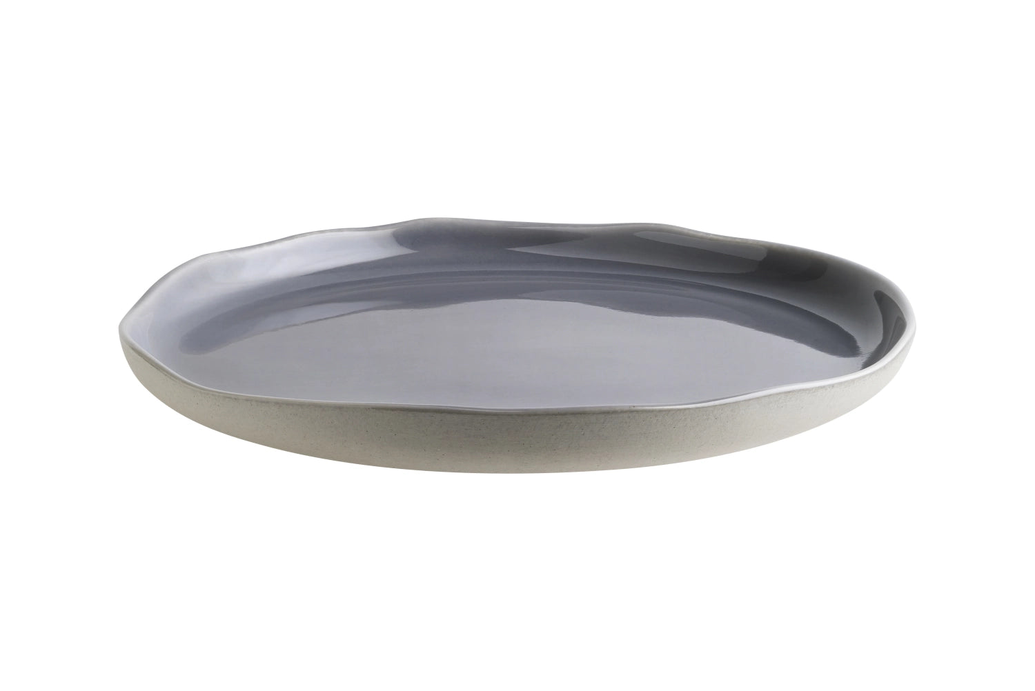Flacher Gris Cras Teller von Bonna, Durchmesser 21 cm, modernes Design in elegantem Grau, ideal für stilvolle Tischdekoration.
