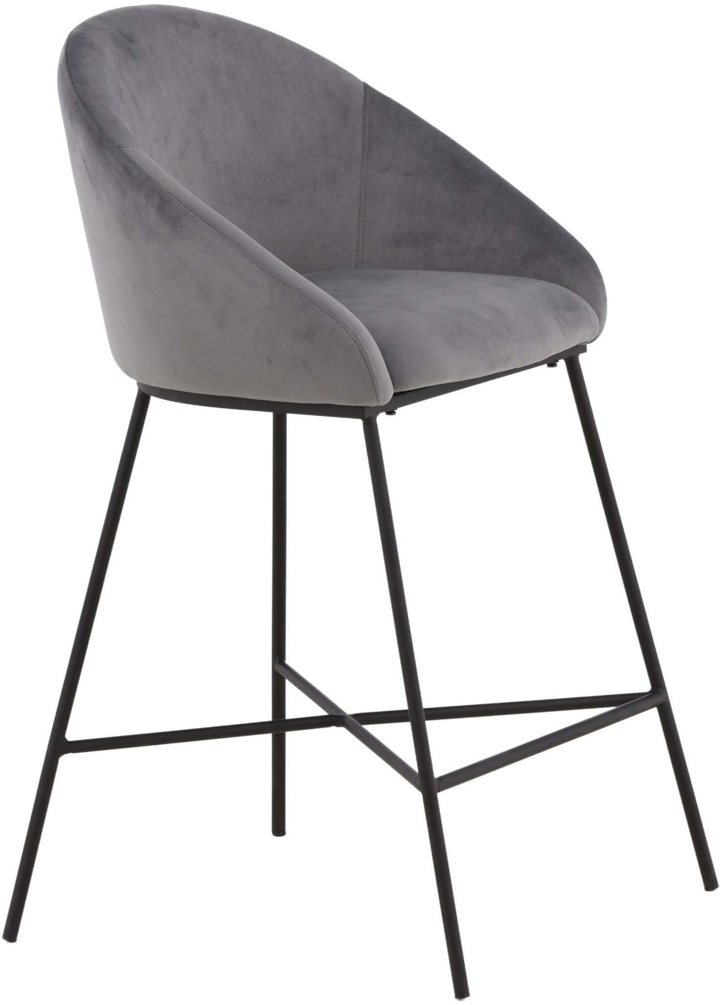 Luxuriöser Velvet Barstuhl von Venture Home: Modernes Design, weicher Samt und stabile Metallbeine für höchsten Komfort und Stil.