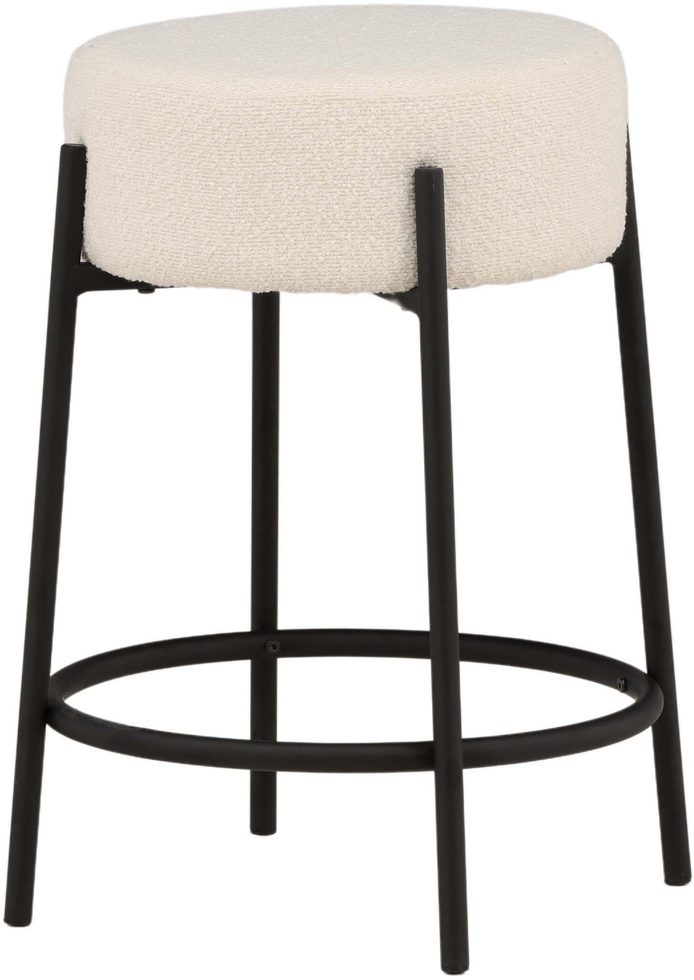 Tucson Barstuhl von Venture Home: Moderner Barstuhl mit robustem Stahlrahmen, luxuriösem Bouclé und zeitlosem Design für stilvolle Akzente.