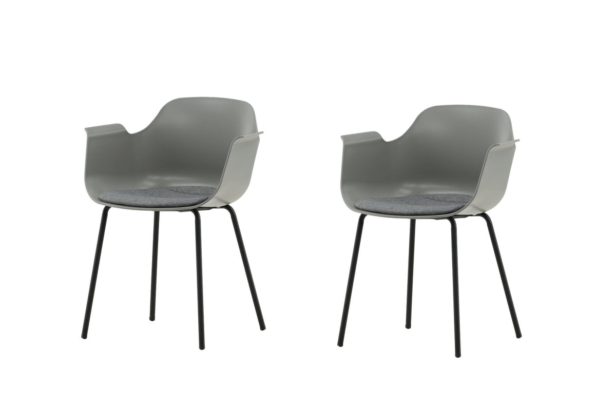 Comfort Plastic Stuhl in Grau präsentiert im Onlineshop von KAQTU Design AG. Stuhl mit Armlehne ist von Venture Home