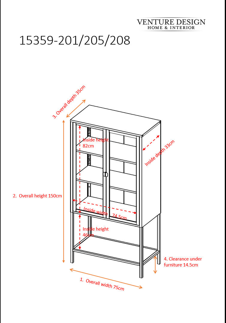 Mischa Kabinett in Weiss präsentiert im Onlineshop von KAQTU Design AG. Cabinet ist von Venture Home