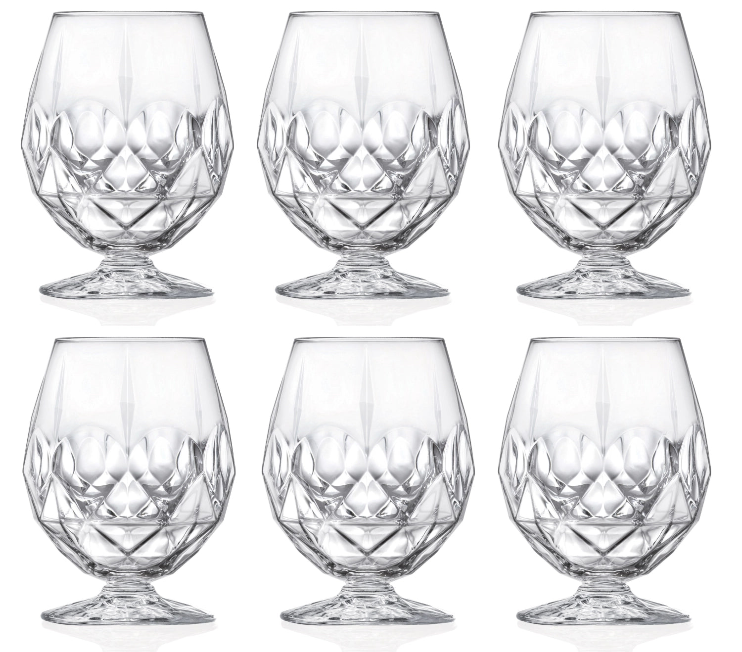 Elegantes 6er Set Alkemist Stemless Kelch von RCR, Ø10 cm, H12.8 cm, 53cl, ideal für Schnäpse und Cocktails, modernes Design für besondere Anlässe.