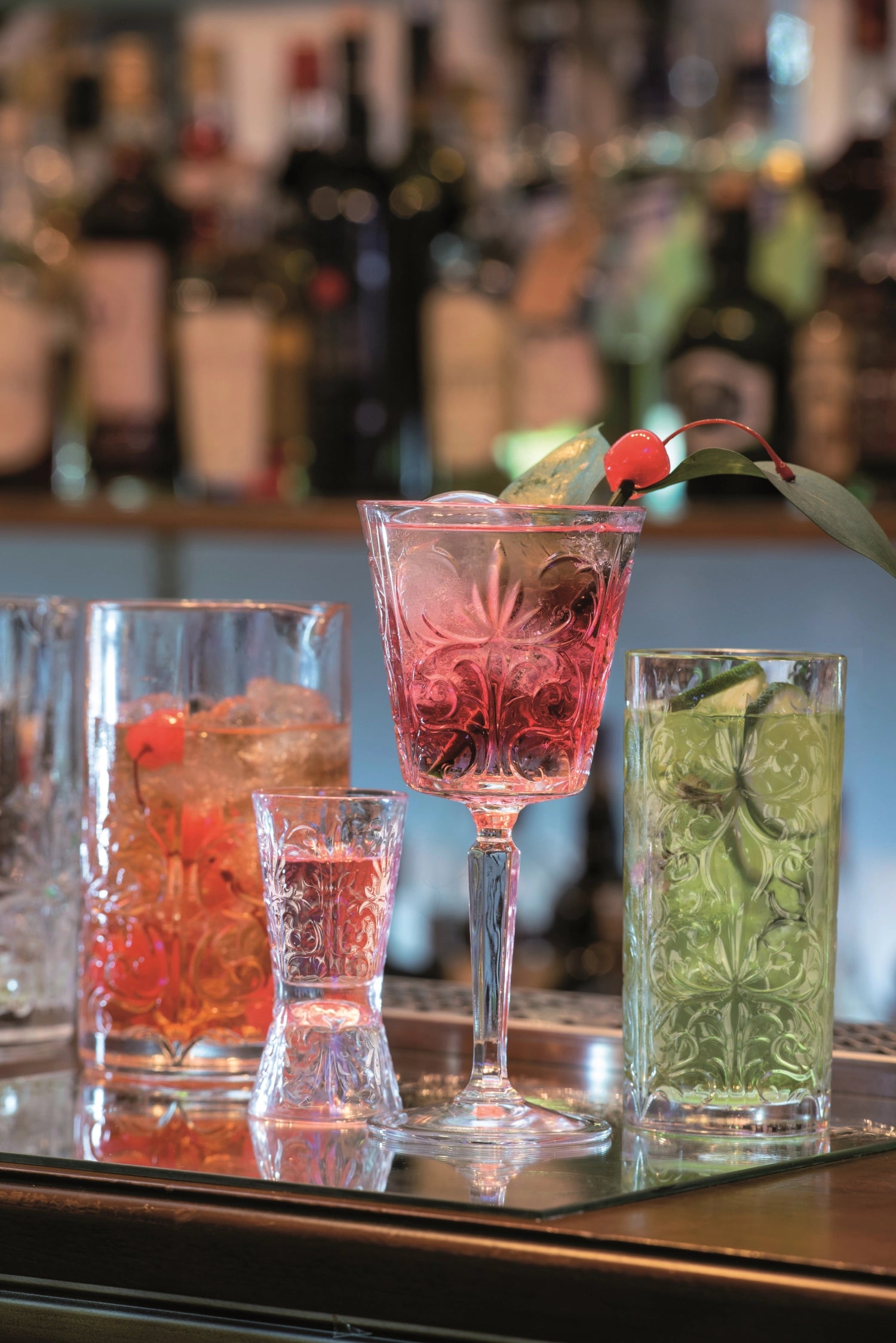 Set of 6 tattoo wine glasses Ø8.8 H19.4 cm, 29cl