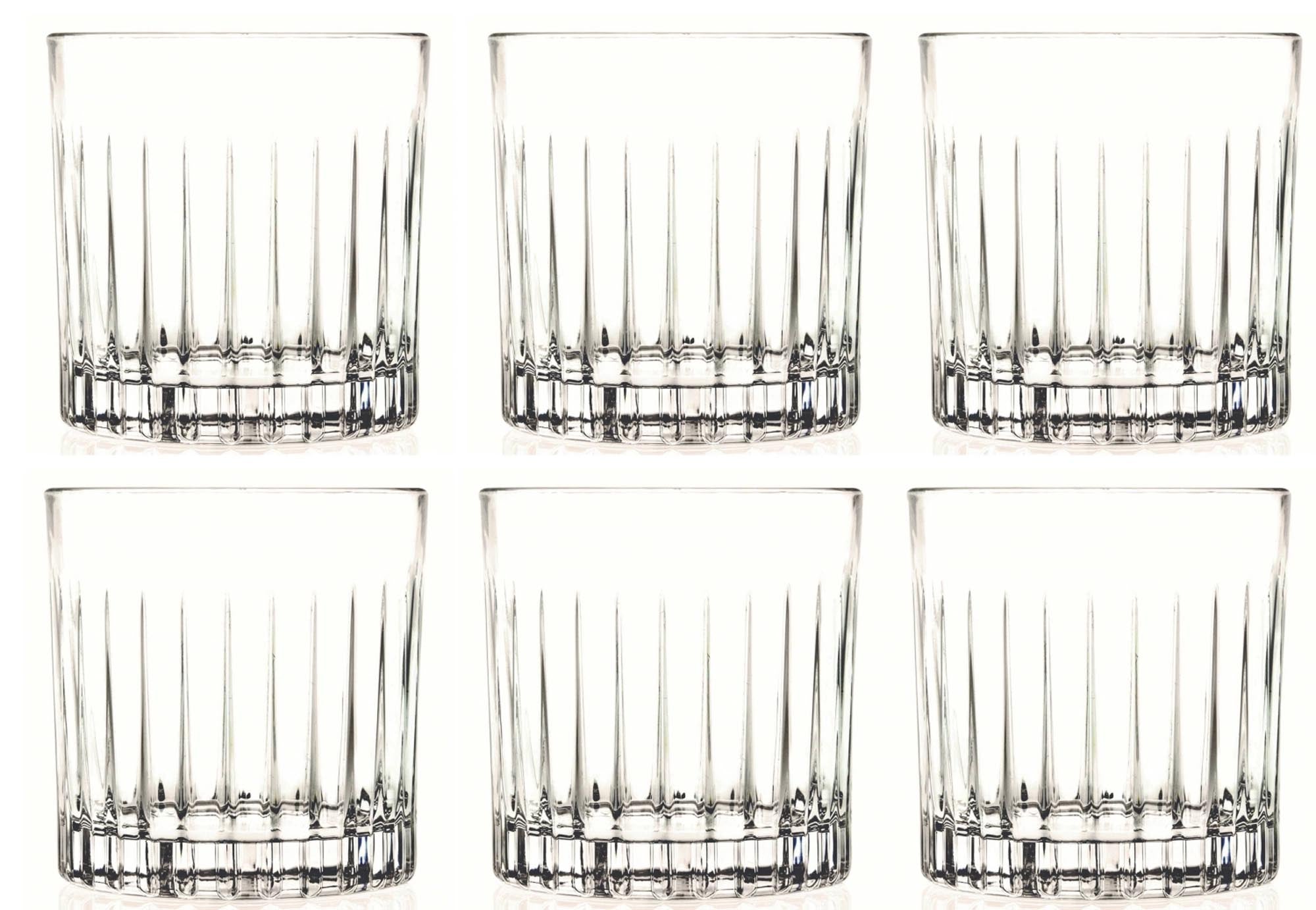 Elegante RCR Kristallgläser, 6er Set, 36cl, zeitloses Design, spülmaschinenfest, ideal für Cocktails & Whisky.