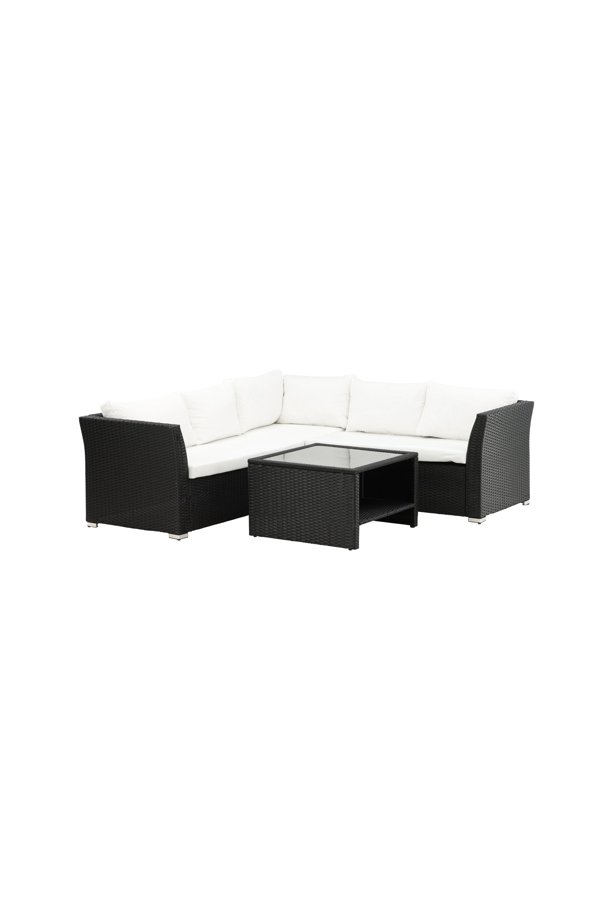 Haiti Ecksofa Outdoorset 70cm in Schwarz / Weiss präsentiert im Onlineshop von KAQTU Design AG. Loungeset ist von Venture Home