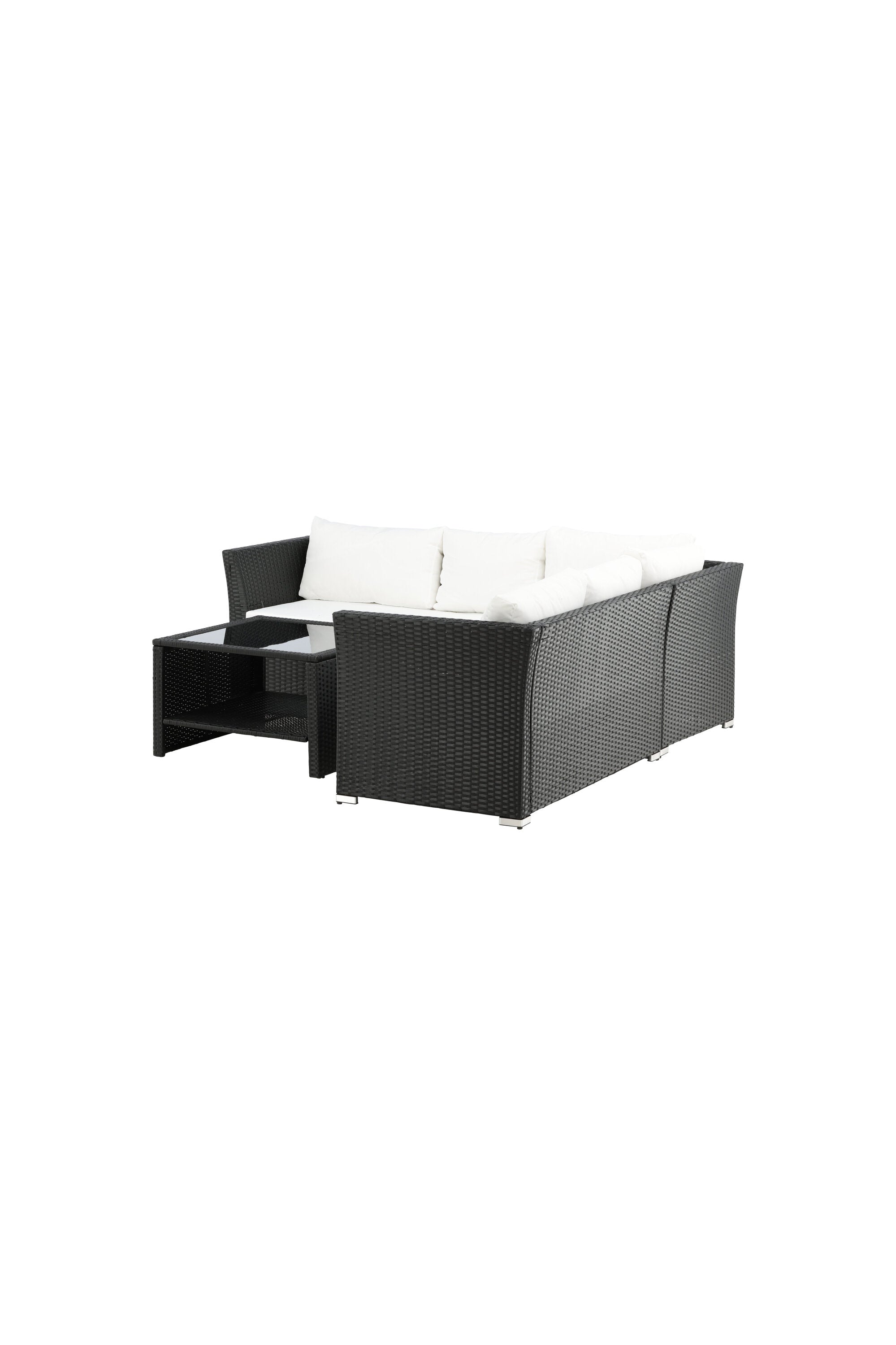 Haiti Ecksofa Outdoorset 70cm in Schwarz / Weiss präsentiert im Onlineshop von KAQTU Design AG. Loungeset ist von Venture Home