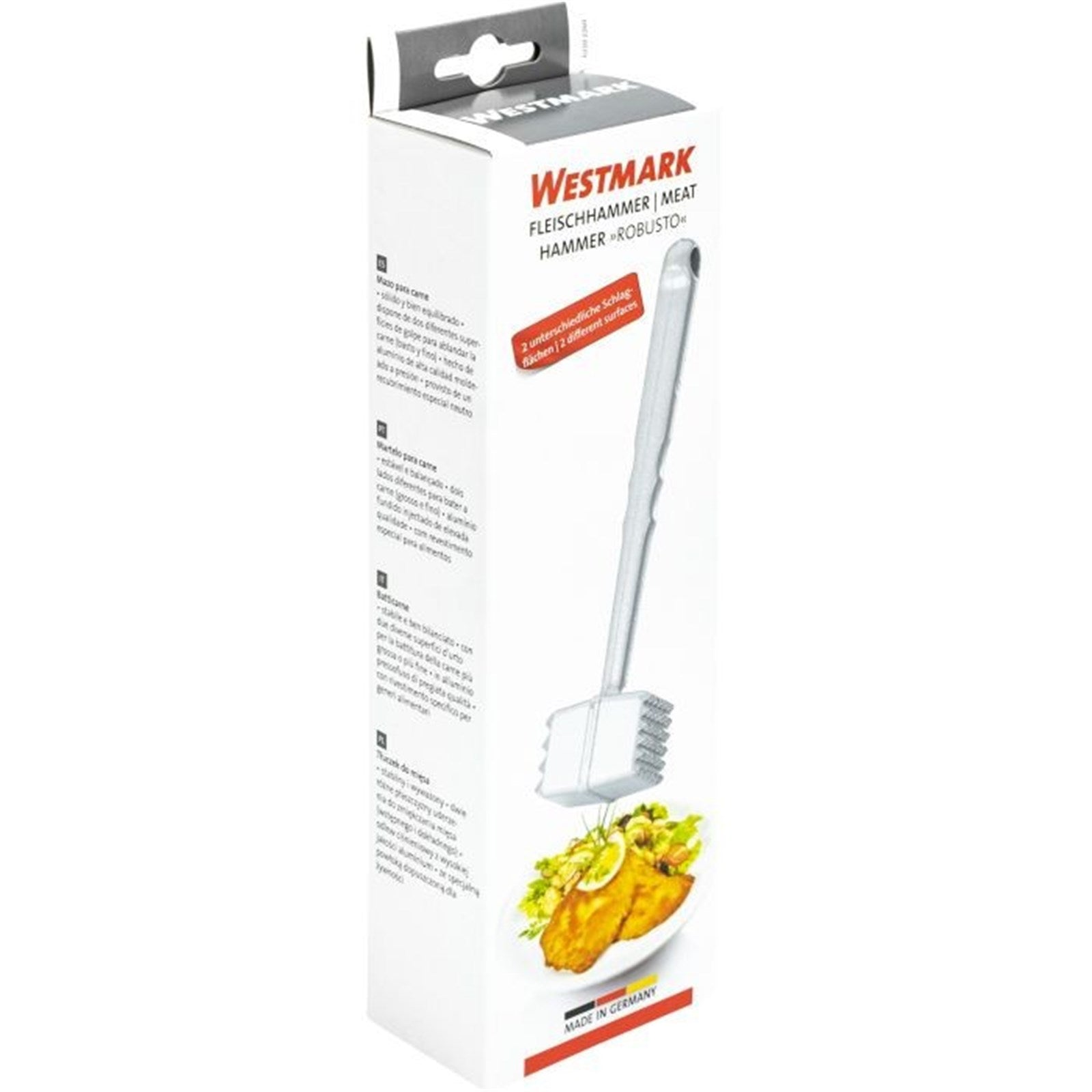 Fleischhammer Robusto von Westmark, 21,5x6x3,5 cm, ideal zum Zartmachen von Fleisch. Langlebig, stabil und multifunktional.
