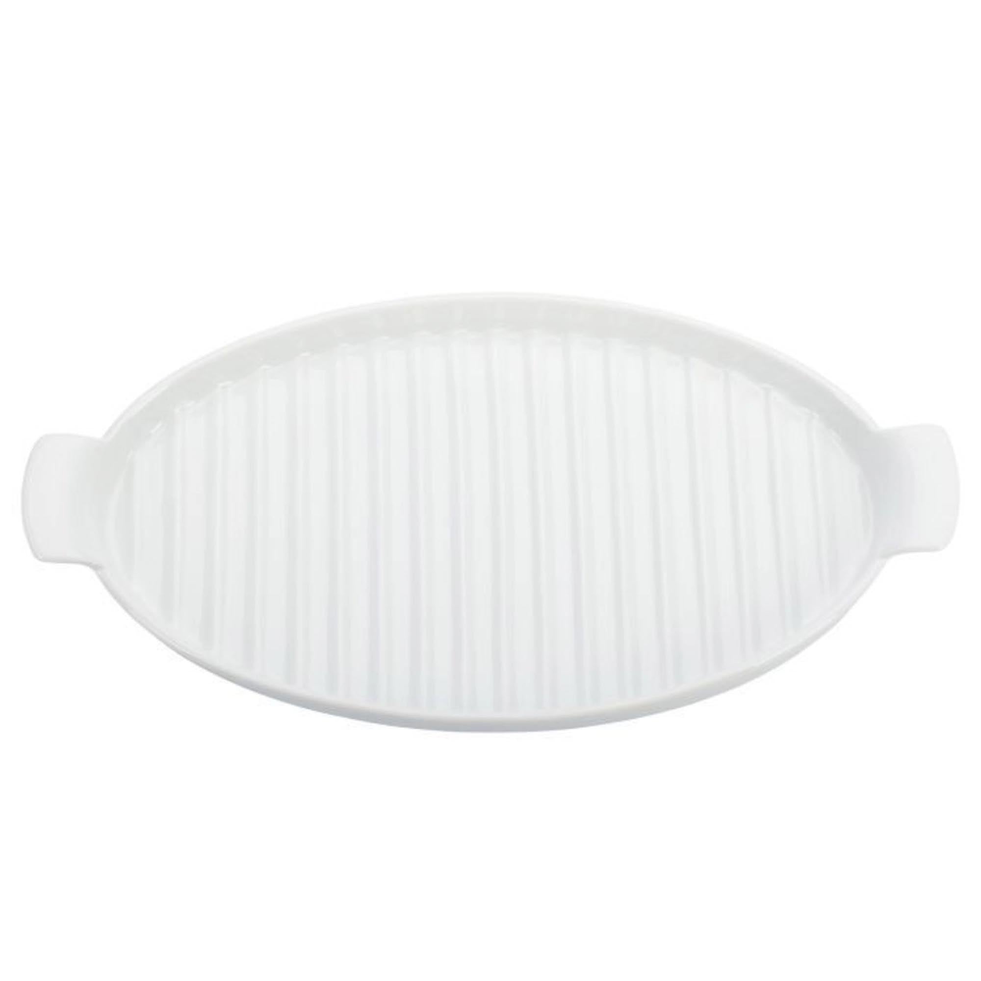 Porzellan-Spargelplatte mit Bodenrillen, 39.5x20x4cm, perfekt für das Servieren von Spargel und Beilagen in elegantem Stil.