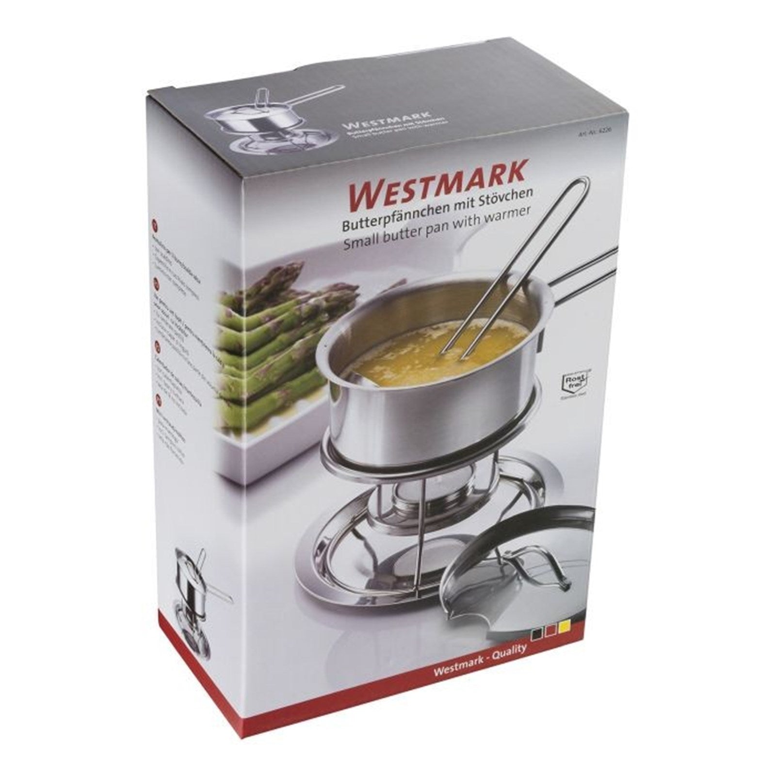 Praktischer Butter- und Saucenwärmer mit Stövchen, 300ml, perfekt für warme Saucen, Masse: 23.7x14x13.3cm, von Westmark.