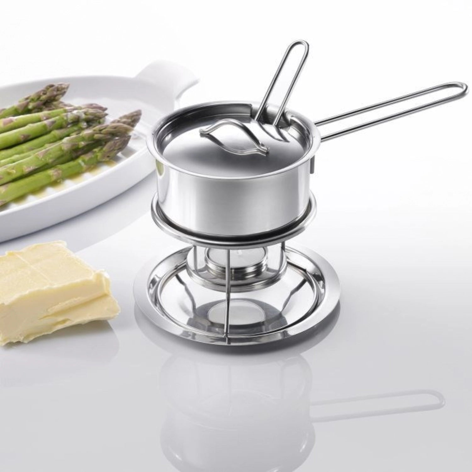 Butter pot and sauce warmer with warmer 300ml, 23.7x14x13.3cm