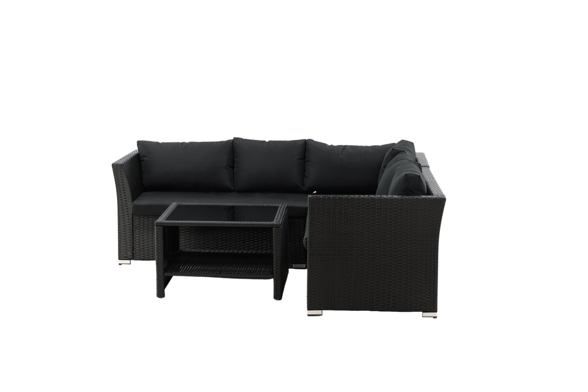 Haiti Ecksofa Outdoorset 70cm in Schwarz präsentiert im Onlineshop von KAQTU Design AG. Loungeset ist von Venture Home