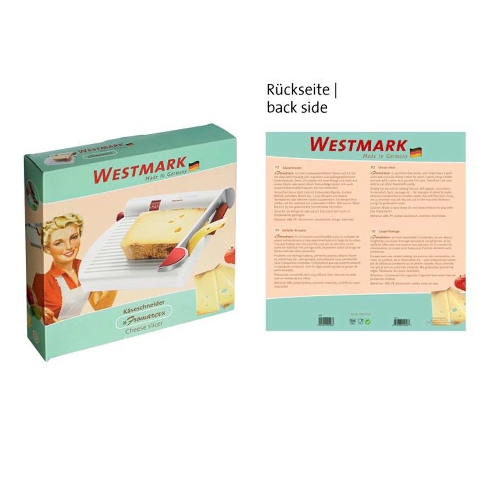 Eleganter Fromarex Käseschneider von Westmark, 23.5x23x5.5cm, perfekt für präzises Schneiden und stilvollen Käsegenuss.