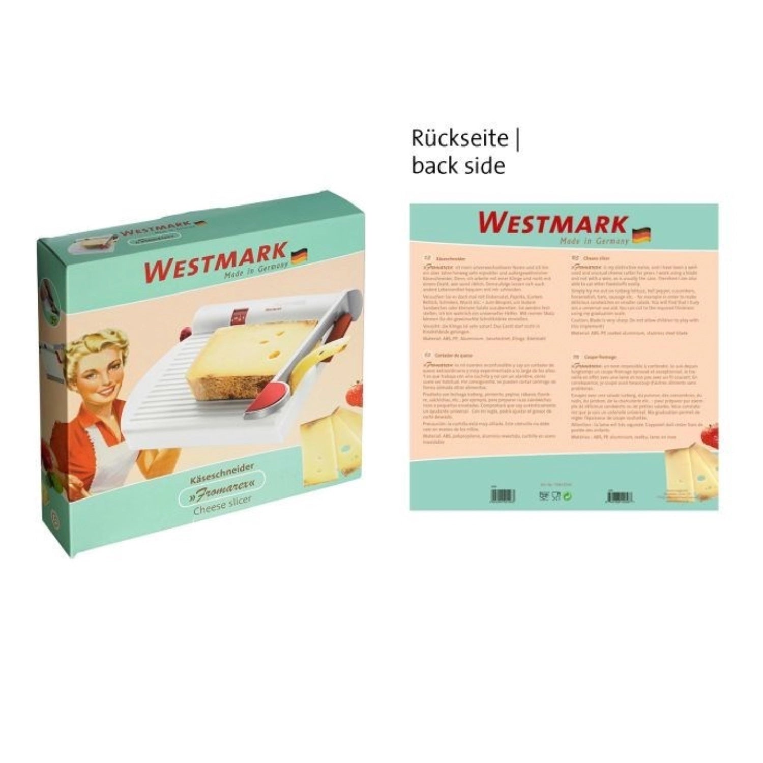 Eleganter Retro Käseschneider Fromarex von Westmark, 23.5x23x5.5cm, perfekt für präzises Käse schneiden mit nostalgischem Flair.