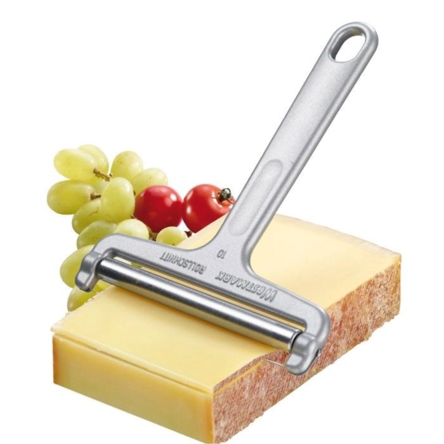 Käseschneider Rollschnitt von Westmark, ideal für präzises Schneiden von Käse in gleichmäßige Scheiben, robust und benutzerfreundlich.