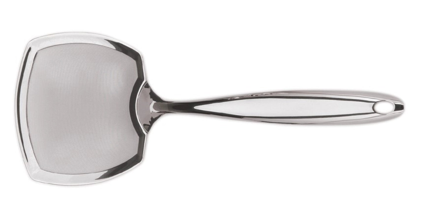 Cuisipro Schäumer mit Sieb 33cm: Hochwertiges Edelstahl, ideal zum Abseihen, Abtropfen und Kochen. Spülmaschinenfest, ergonomisch und langlebig.