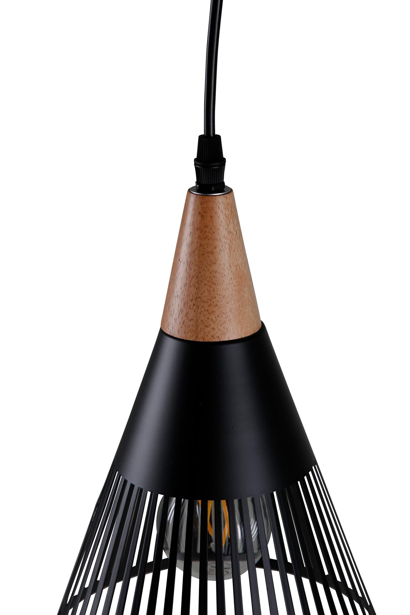 Gruid Pendelleuchte: Elegante Beleuchtung mit Walnussholz-Akzent.