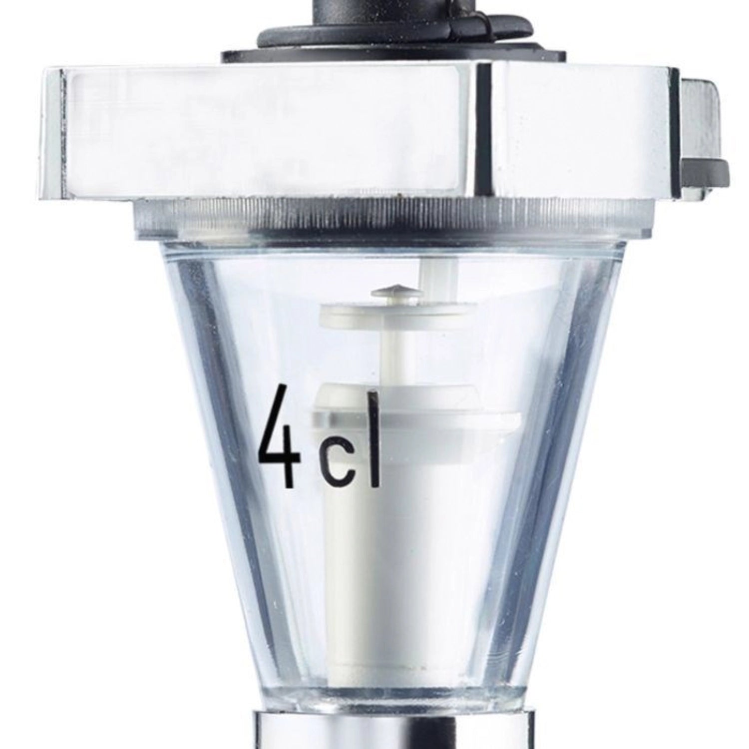 Präzises Spirituosen-Dosiergerät aus robustem Metall in elegantem Grau. Ideal für Cocktails und perfekte Dosierung von 4cl. Hochwertiges Barzubehör von Westmark.