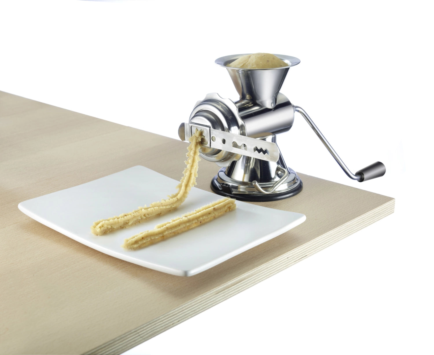 Hachoir à viande en acier inoxydable, taille 8 et 3 disques perforés, 27x12x