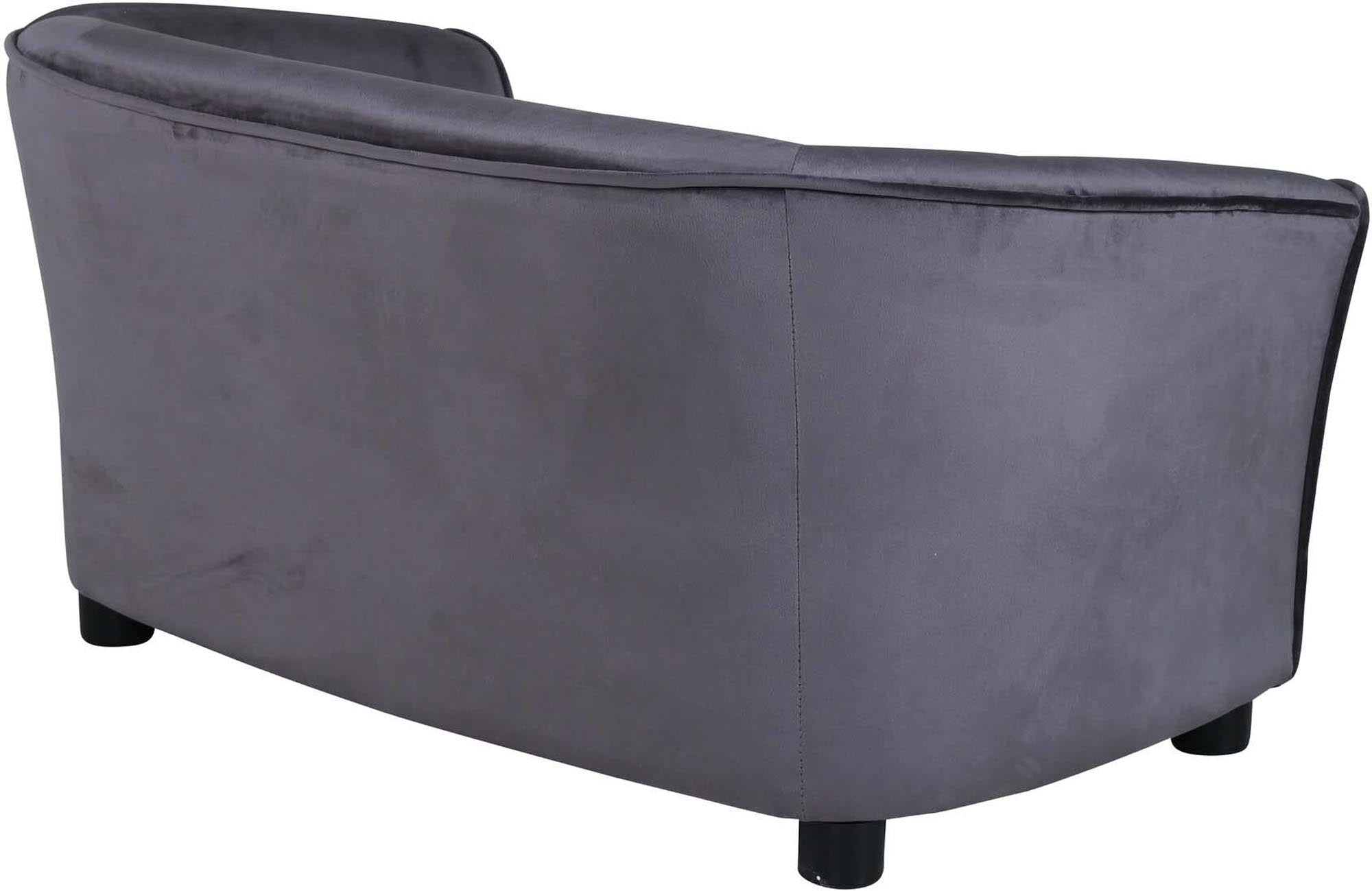 Måna Kindersofa von Venture Home: Elegantes, robustes Sofa aus dunkelgrauem Samt, ideal für Kinder zum Spielen und Relaxen.