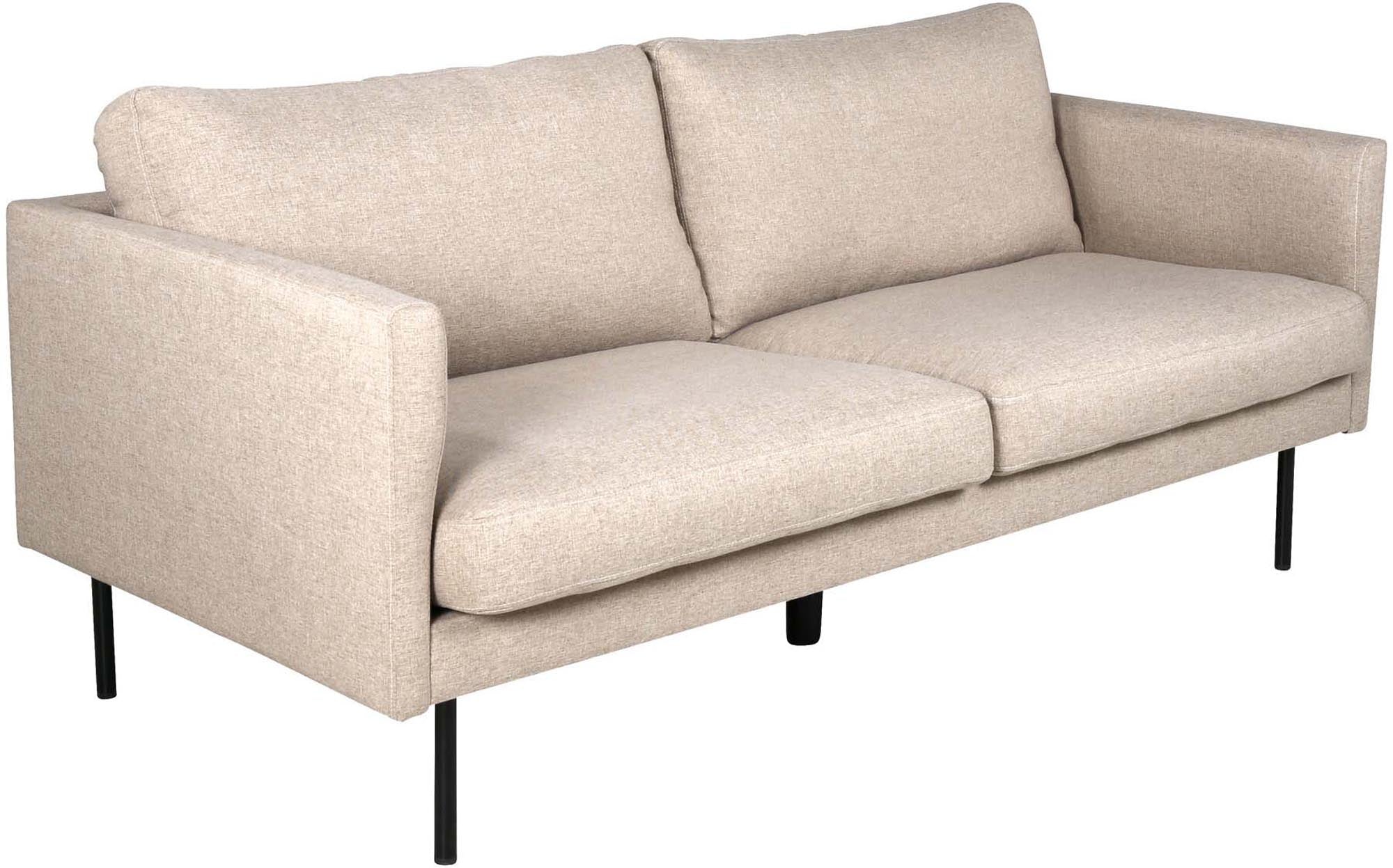 Luxuriöses 2er Sofa von Venture Home: Schwarzer Samt, nordisches Design und schmale Metallbeine für stilvollen Komfort in jedem Raum.