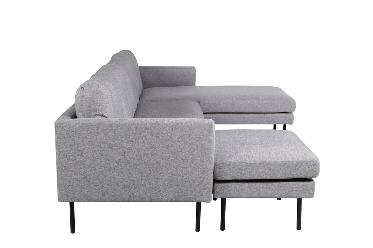 Zoom U-Sofa in Grau präsentiert im Onlineshop von KAQTU Design AG. L-Sofa rechts ist von Venture Home