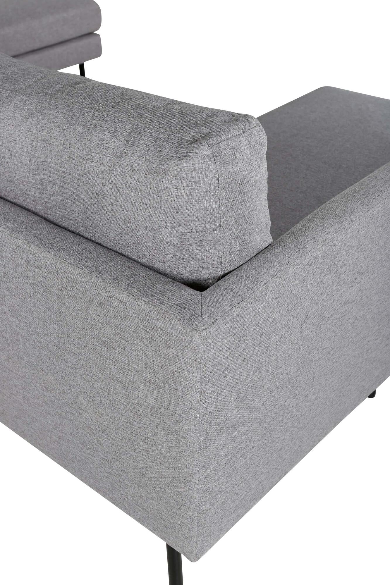Zoom U-Sofa in Grau präsentiert im Onlineshop von KAQTU Design AG. L-Sofa rechts ist von Venture Home