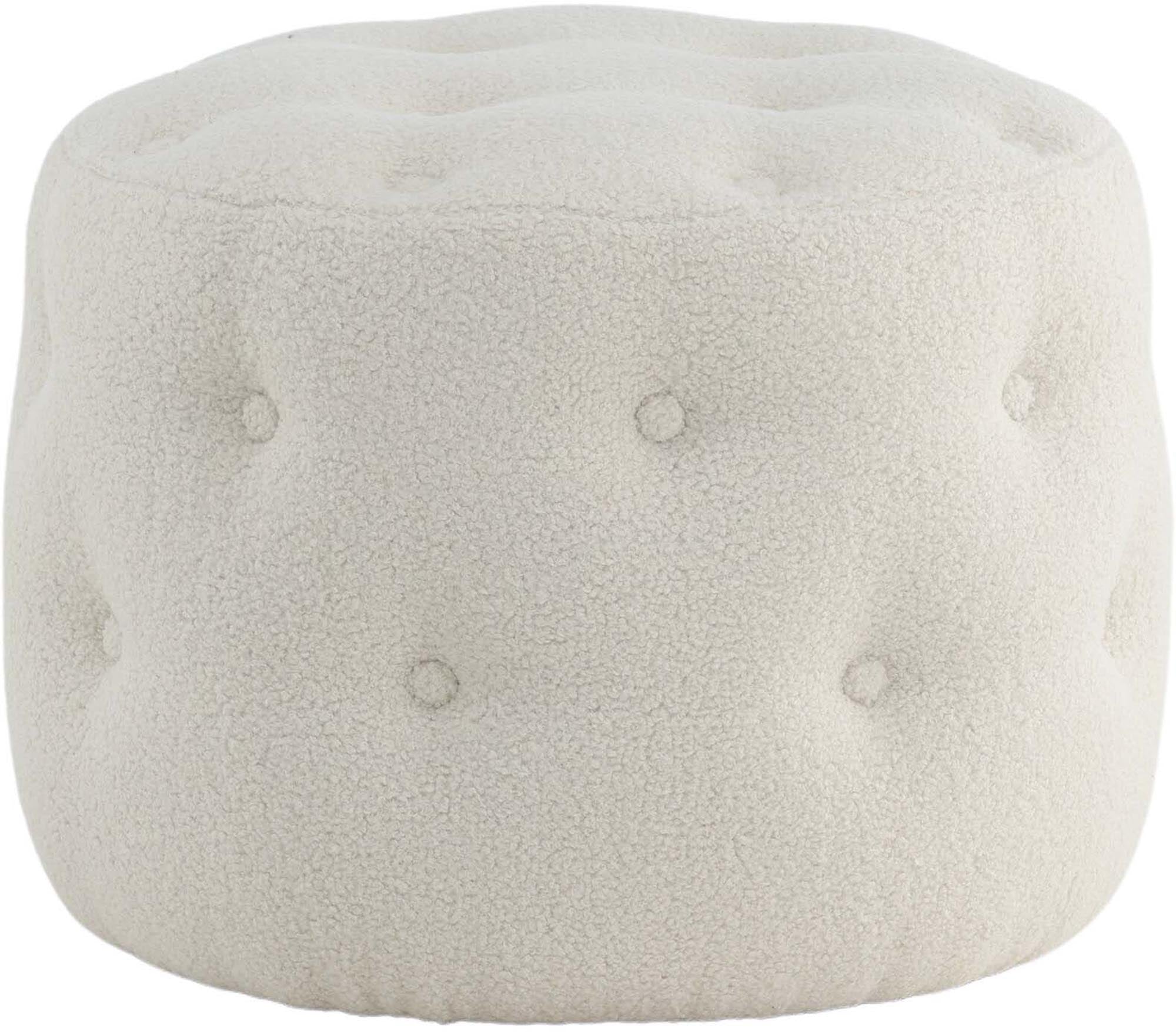 Der Benjamin Ottoman / Pouf von Venture Home kombiniert stilvolles Design mit Funktionalität. Aus weichem Teddystoff gefertigt, bietet er Komfort und Eleganz für jeden Raum.