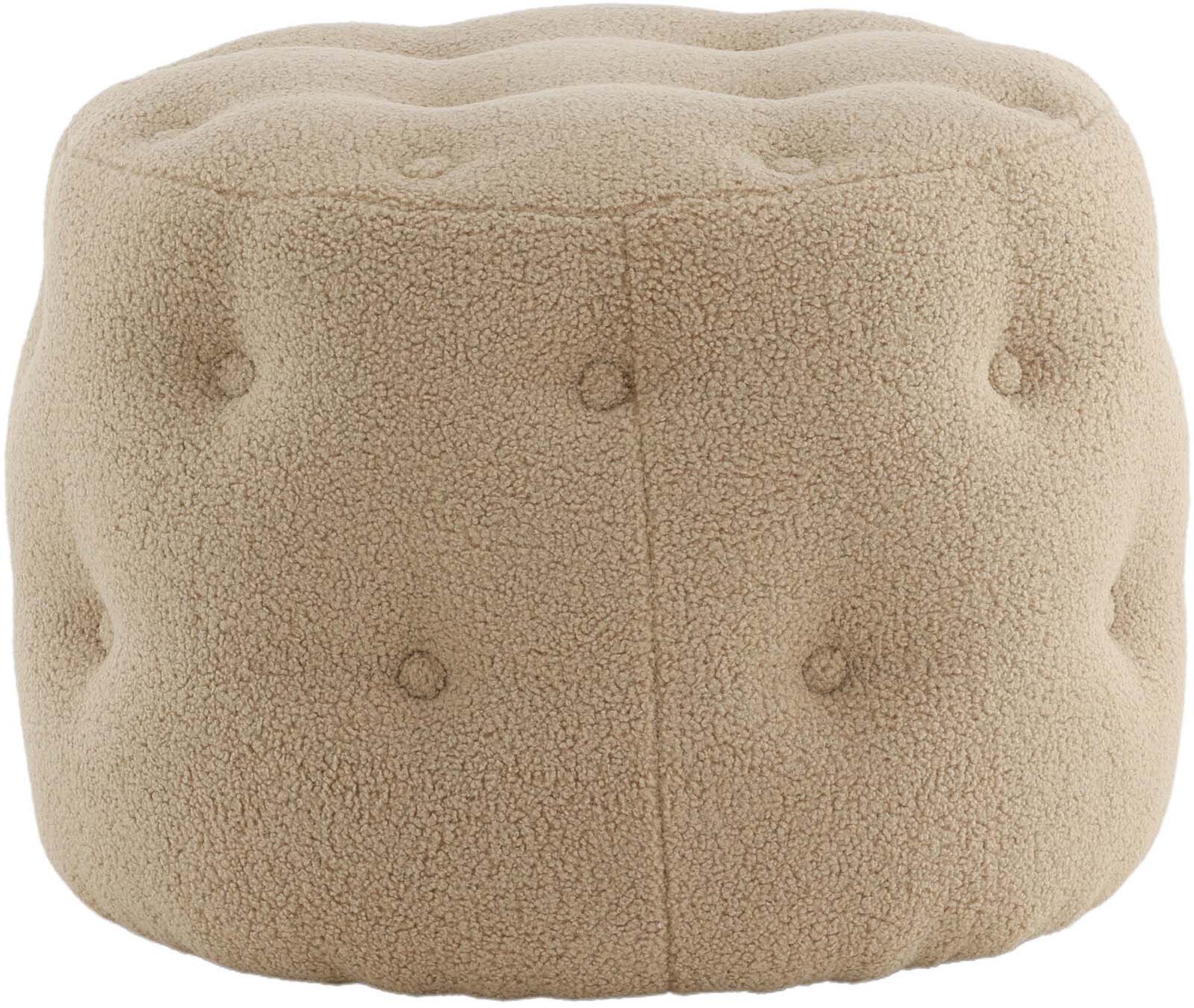Entdecken Sie den stilvollen Benjamin Ottoman / Pouf von Venture Home. Luxuriöser Teddystoff, komfortable Polsterung und elegantes Design – perfekt für jedes Zuhause!