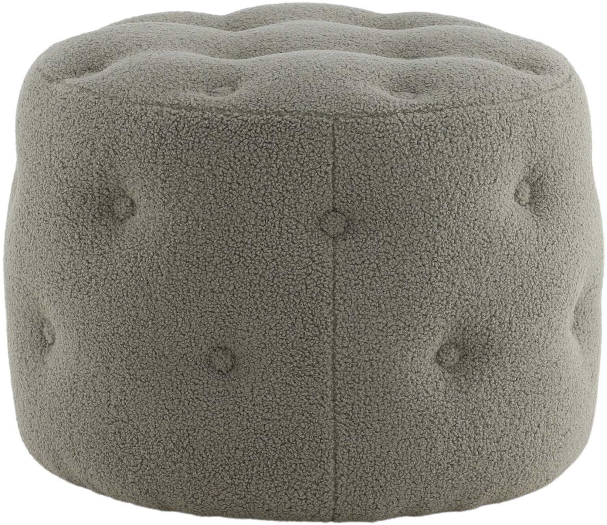 Der Benjamin Ottoman / Pouf von Venture Home kombiniert stilvolles Design mit Funktionalität. Aus weichem Teddystoff gefertigt, bietet er Komfort und Eleganz für jeden Raum.