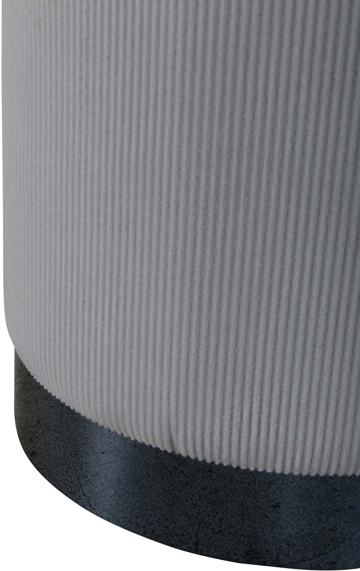 Benji Pouf von Venture Home: Stilvoller, zylinderförmiger Ottoman aus luxuriösem Teddystoff, ideal für Komfort und vielseitige Nutzung.