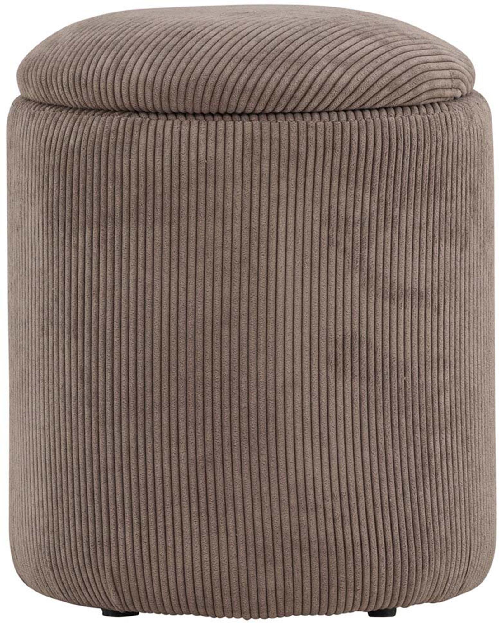 Stilvoller Limpen Pouf von Venture Home in edlem Beige. Aus robustem Leinen, ideal als Sitzgelegenheit oder Stauraum für Ihr Zuhause.