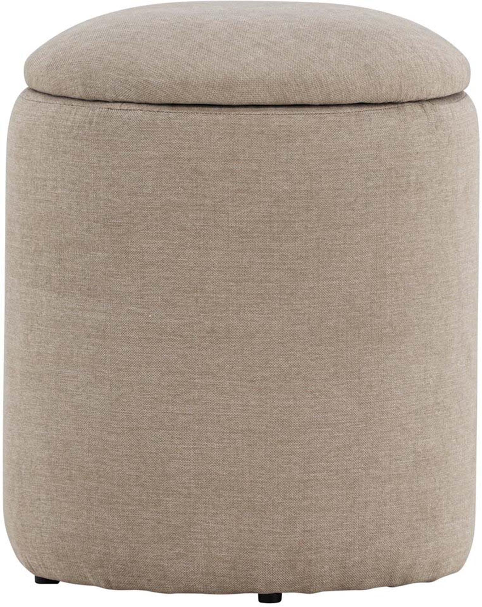 Stilvoller Limpen Pouf aus Leinen in Beige von Venture Home.