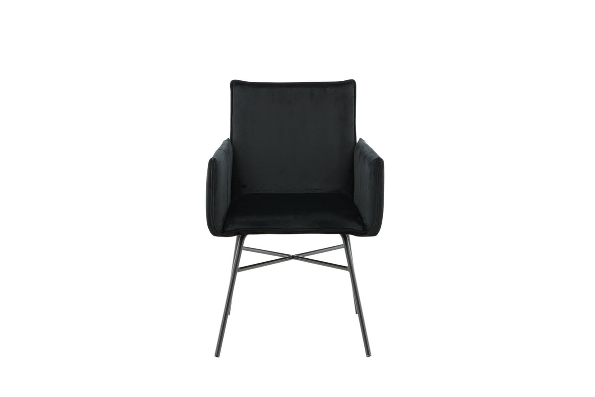 Petra Stuhl in Schwarz präsentiert im Onlineshop von KAQTU Design AG. Stuhl mit Armlehne ist von Venture Home