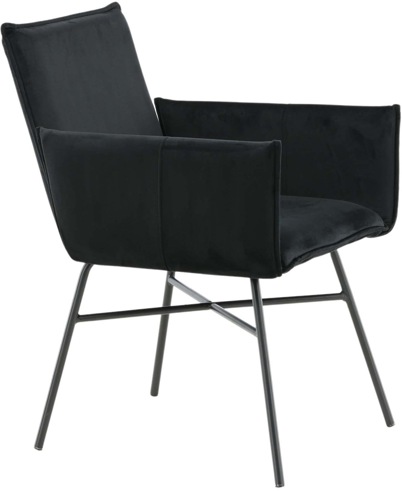 Petra Stuhl in Schwarz präsentiert im Onlineshop von KAQTU Design AG. Stuhl mit Armlehne ist von Venture Home