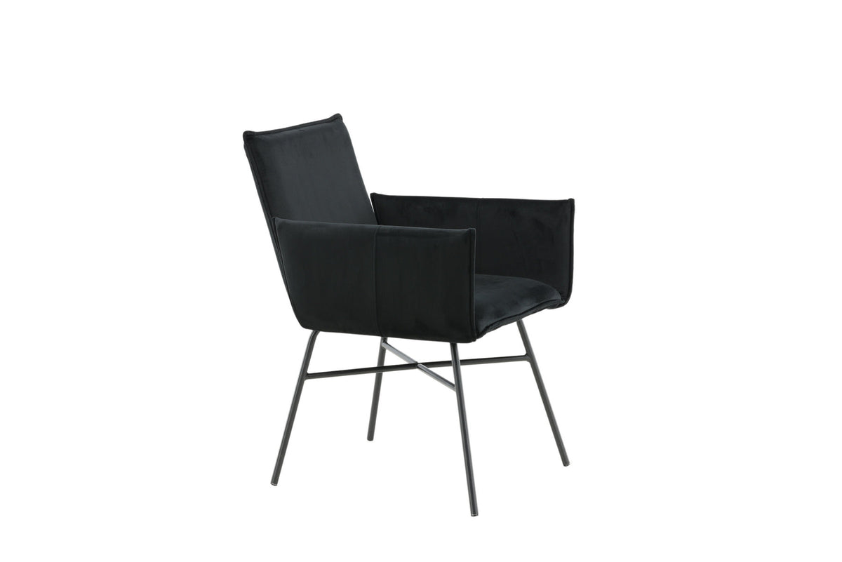 Petra Stuhl in Schwarz präsentiert im Onlineshop von KAQTU Design AG. Stuhl mit Armlehne ist von Venture Home