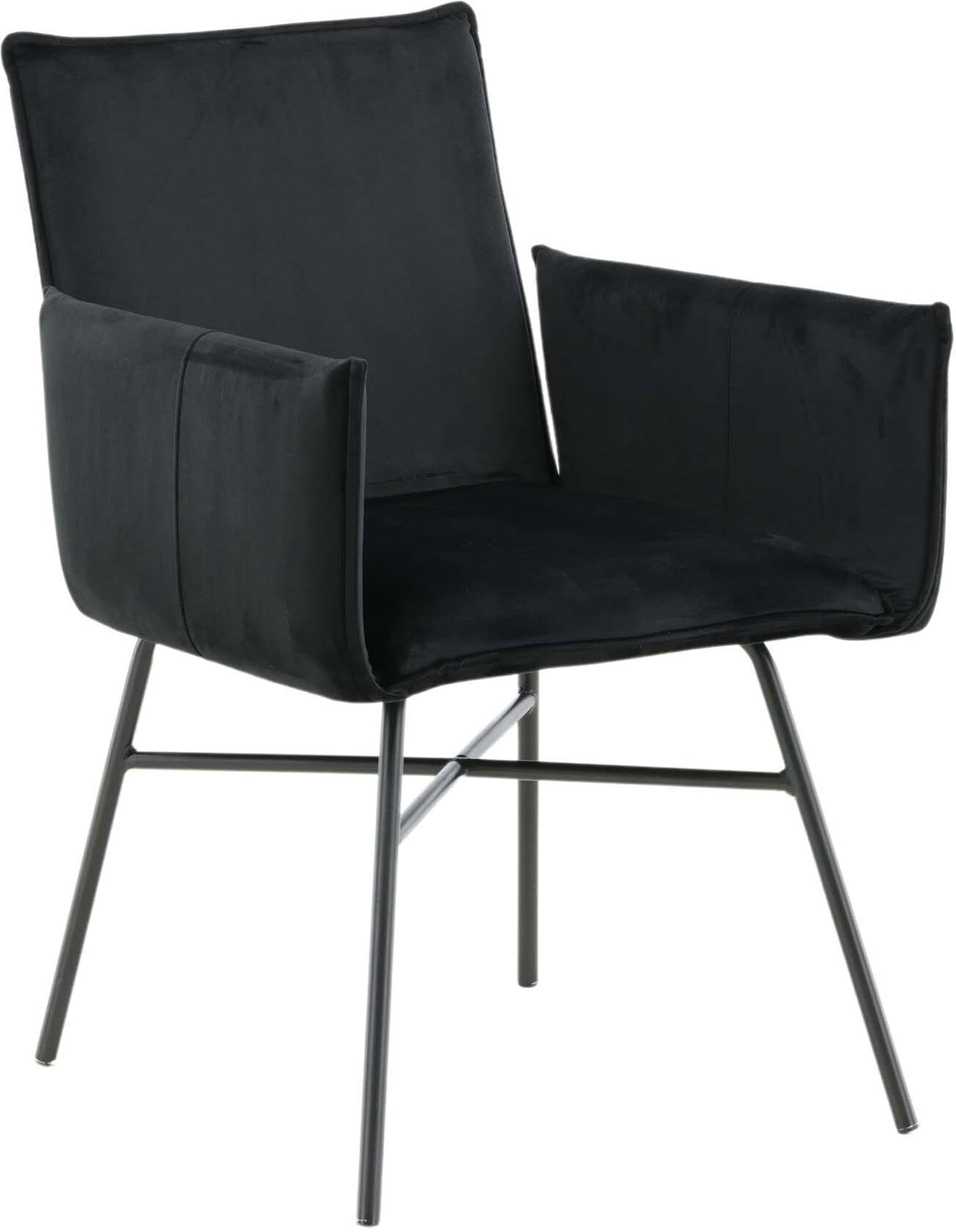 Petra Stuhl in Schwarz präsentiert im Onlineshop von KAQTU Design AG. Stuhl mit Armlehne ist von Venture Home