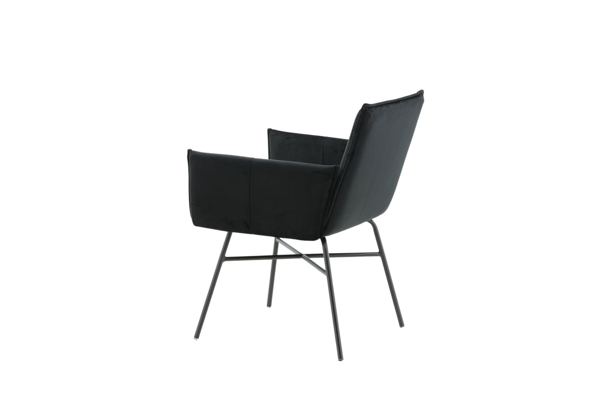 Petra Stuhl in Schwarz präsentiert im Onlineshop von KAQTU Design AG. Stuhl mit Armlehne ist von Venture Home
