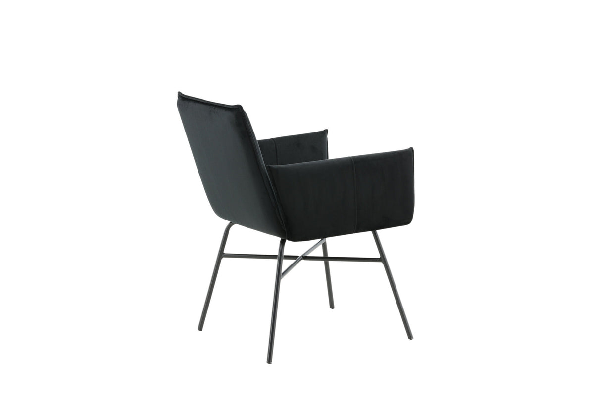 Petra Stuhl in Schwarz präsentiert im Onlineshop von KAQTU Design AG. Stuhl mit Armlehne ist von Venture Home