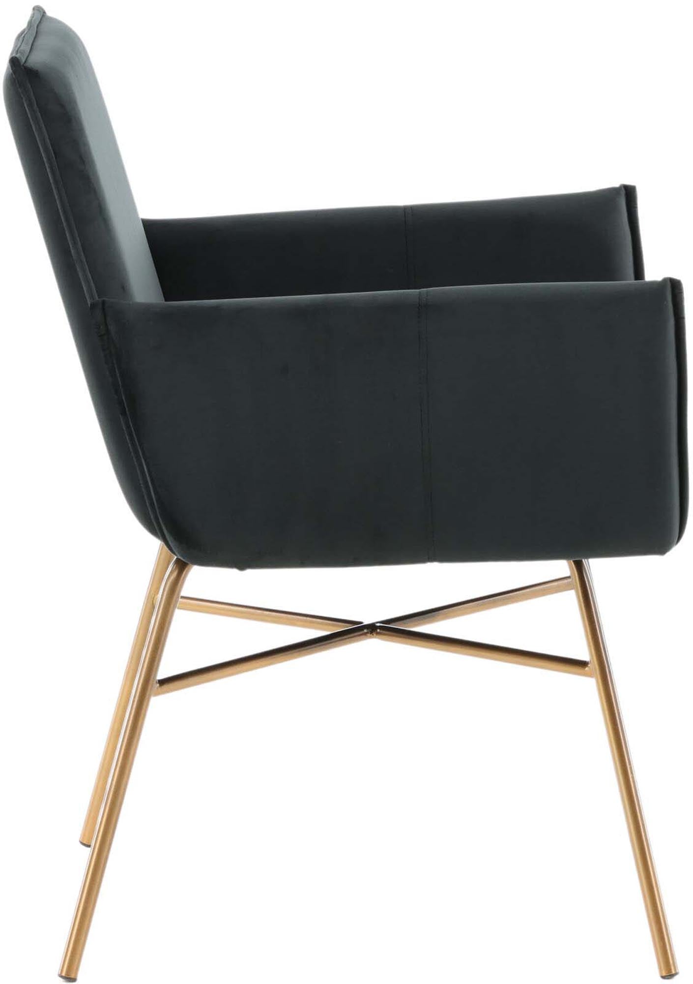 Petra Stuhl in Schwarz / Kupfer präsentiert im Onlineshop von KAQTU Design AG. Stuhl mit Armlehne ist von Venture Home