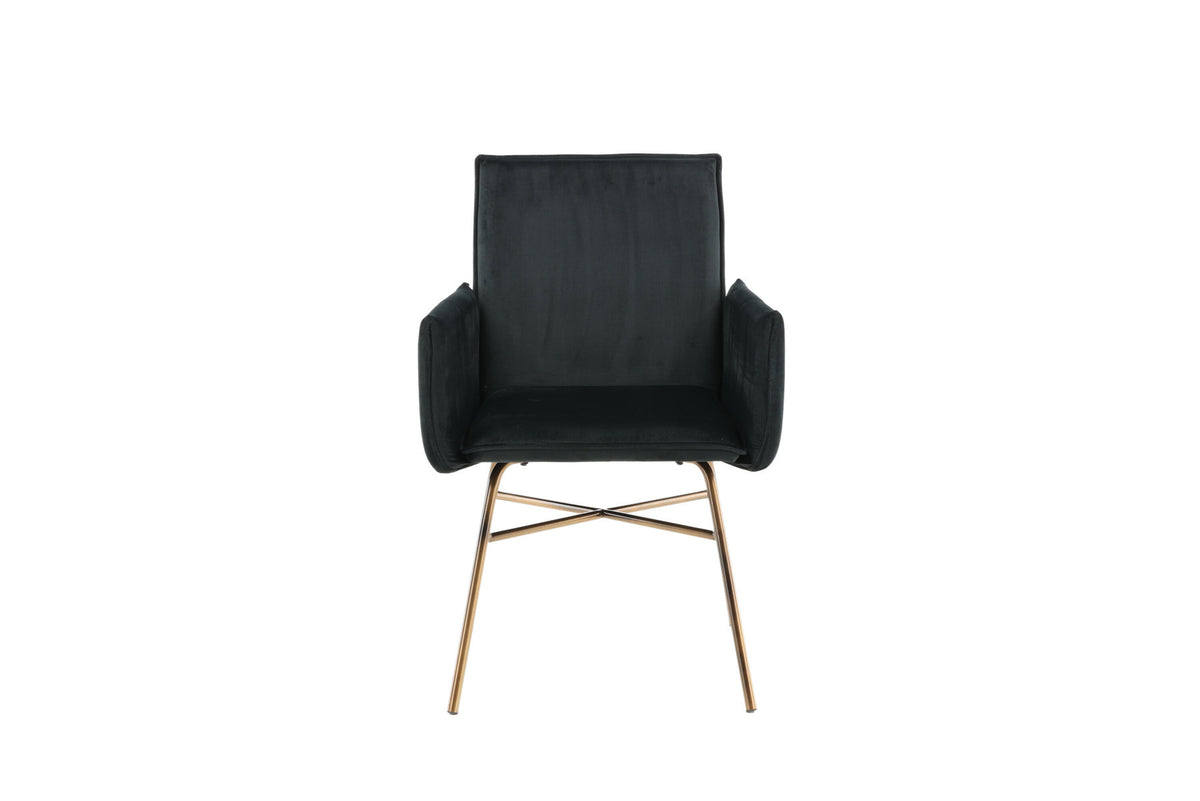 Petra Stuhl in Schwarz / Kupfer präsentiert im Onlineshop von KAQTU Design AG. Stuhl mit Armlehne ist von Venture Home