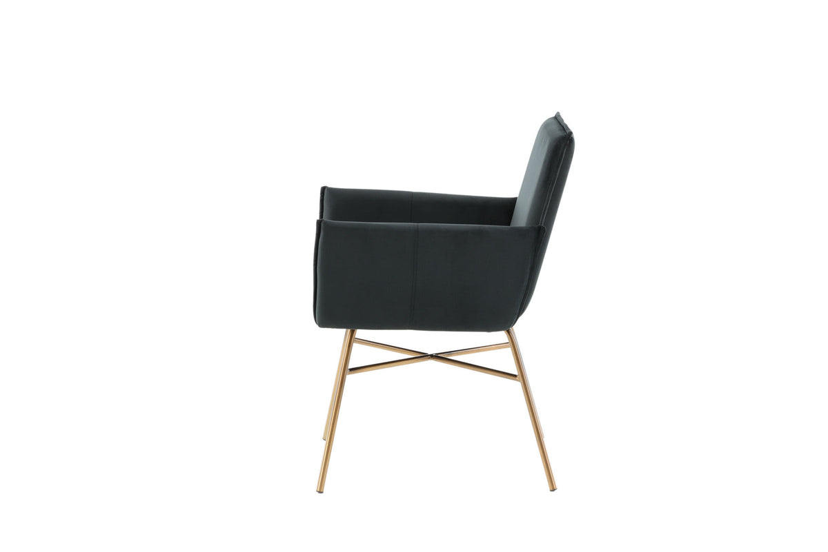 Petra Stuhl in Schwarz / Kupfer präsentiert im Onlineshop von KAQTU Design AG. Stuhl mit Armlehne ist von Venture Home