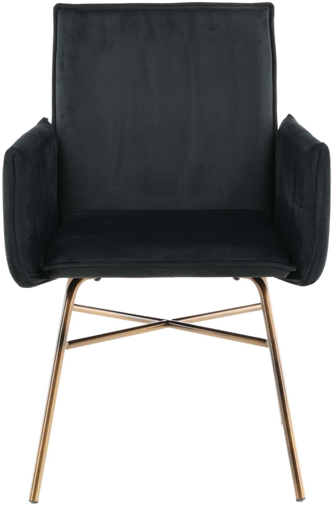 Petra Stuhl in Schwarz / Kupfer präsentiert im Onlineshop von KAQTU Design AG. Stuhl mit Armlehne ist von Venture Home