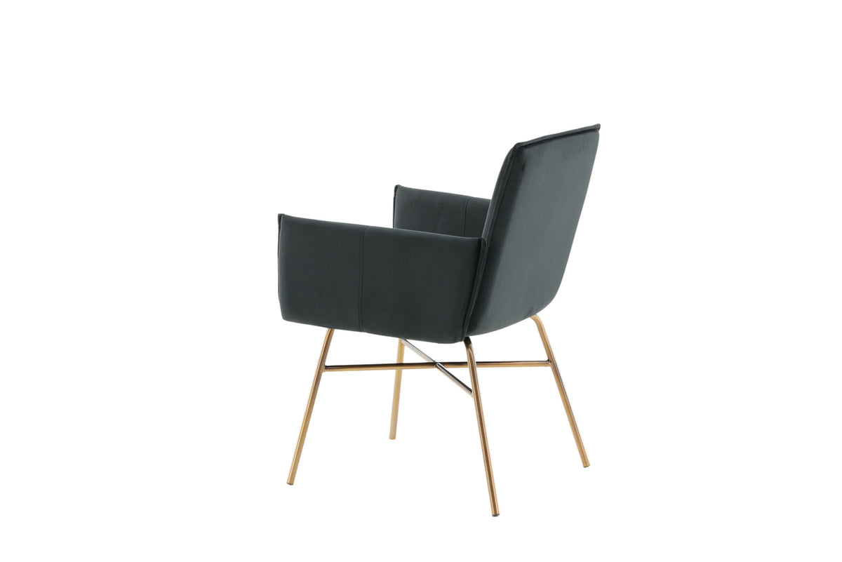 Petra Stuhl in Schwarz / Kupfer präsentiert im Onlineshop von KAQTU Design AG. Stuhl mit Armlehne ist von Venture Home