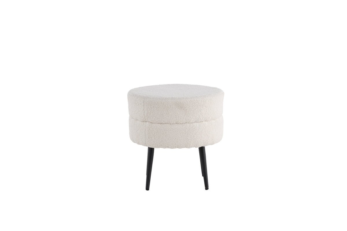 Pot Ottoman / Pouf in Weiss präsentiert im Onlineshop von KAQTU Design AG. Pouf ist von Venture Home