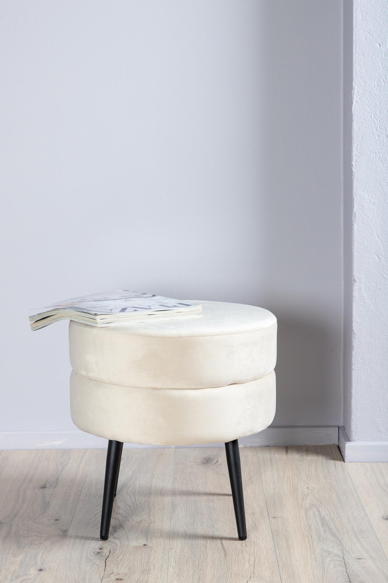 Pot Ottoman / Pouf in Hell beige präsentiert im Onlineshop von KAQTU Design AG. Pouf ist von Venture Home